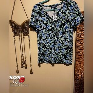 Karen Scott Floral Button Down Shirt